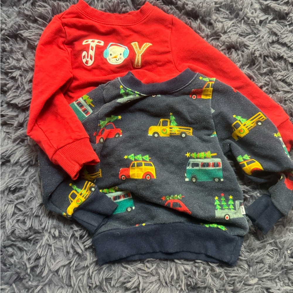 Little sleepies Festive Kids' Sweatshirts - Red and Navy